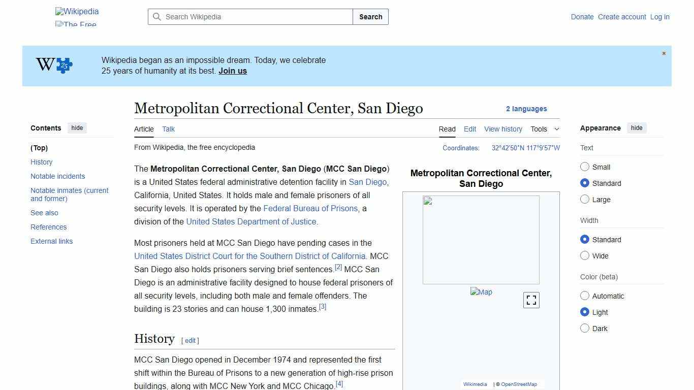 Metropolitan Correctional Center, San Diego - Wikipedia